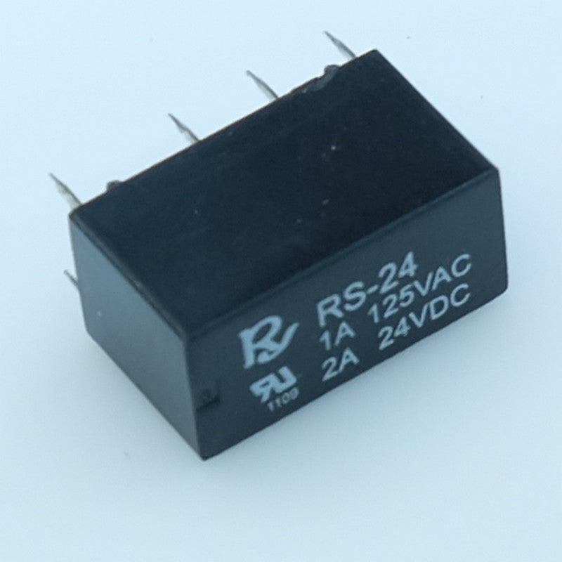 RS-24 Relais miniature DPDT (2RT) bobine 24VDC 2A 125VAC DIP-8 Rayex - Distri-Compo