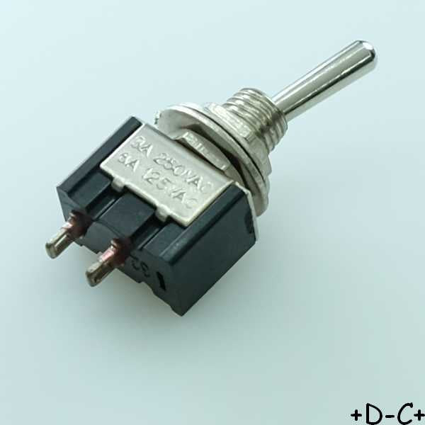 Commutateur à levier ON-OFF SPST 3A 250V à cosses Ø6.4mm