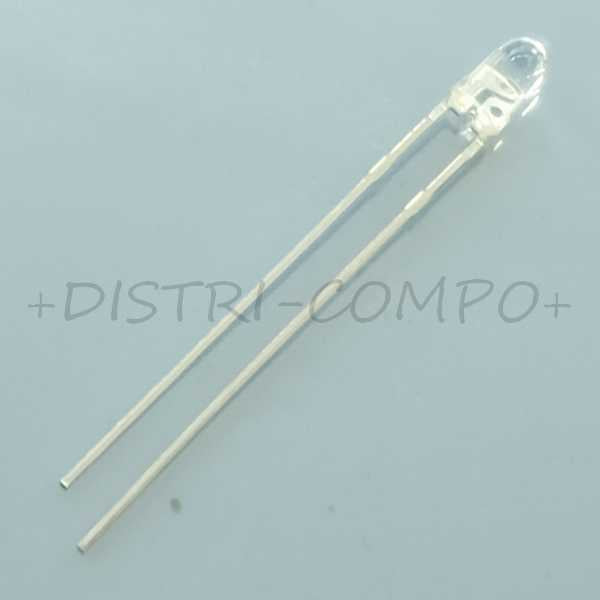 Led bleue 3mm standard 470nm 1100mcd 3.3V SSL-LX3054USBD Lumex RoHS - Distri-Compo
