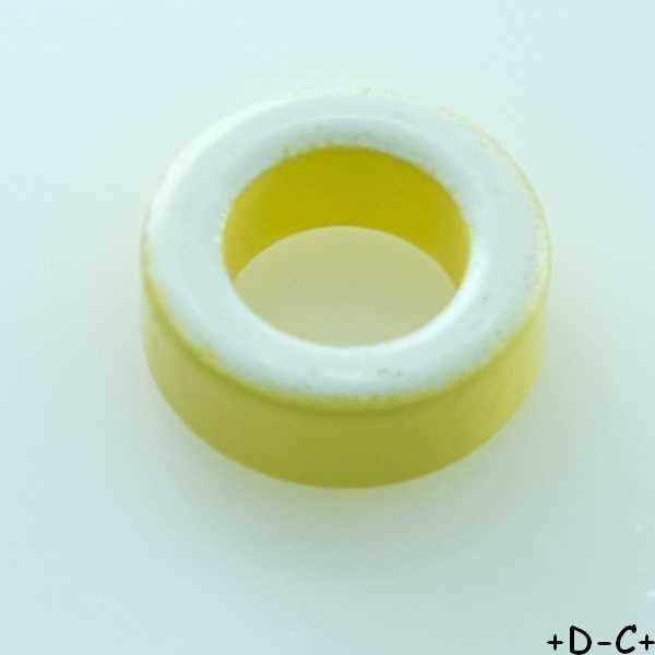 T50-26 Tore amidon jaune blanc 12.70x7.70x4.83mm AL 320µH/100 1MHz