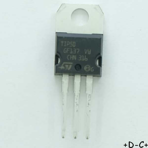 TIP50 Transistor NPN 400V 1A 2W TO-220 STM RoHS