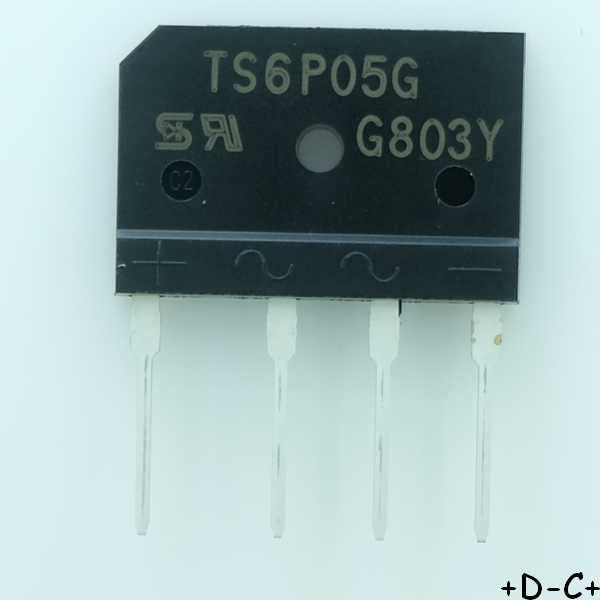 TS6P05G Diode Rectifier Bridge Single 600V 6A 4-pin Taiwan