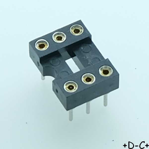 Support tulipe 6 broches 2.54mm ICM-306-1-GT Adam Tech