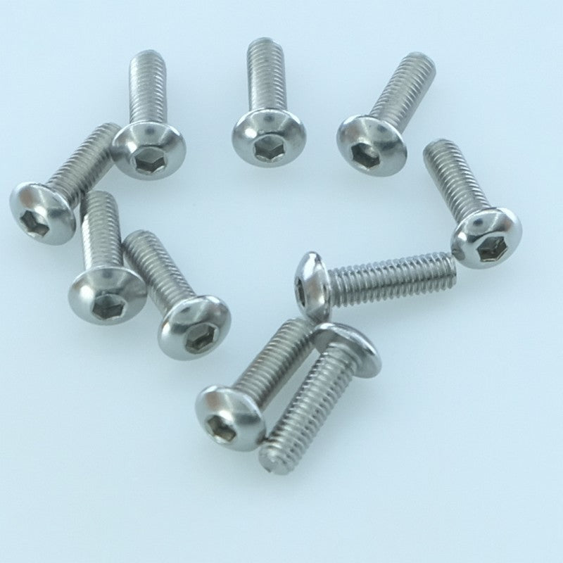 Vis tête bombée M3x10mm 6 pans acier inoxydable (lot de 10) - Distri-Compo