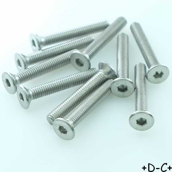 Vis tete fraisee M3x20mm 6 pans acier inoxydable Fabory (lot de 10)