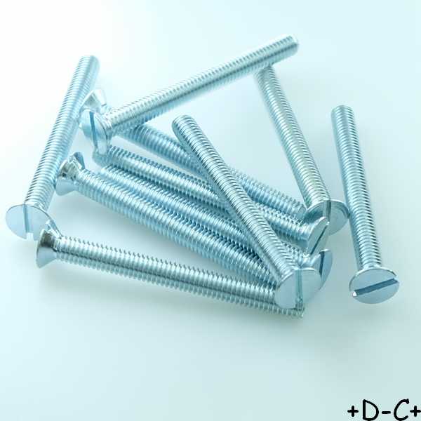 Vis tete fraisee plate M4x40mm fente acier galva bleu DIN963 Reisser (lot de 10)