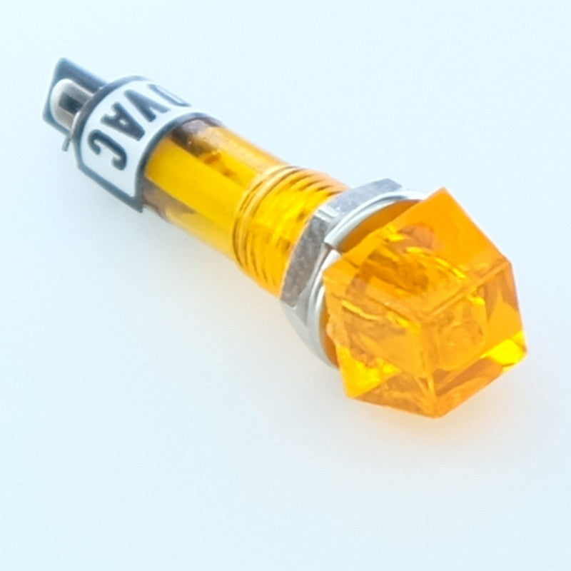 Voyant néon 220VAC orange perçage 7mm carré 8x8mm - Distri-Compo
