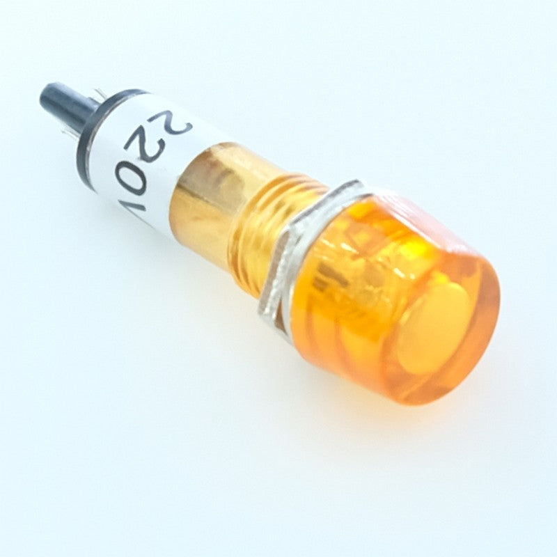 Voyant néon 220VAC orange perçage 10mm voyant 12mm - Distri-Compo