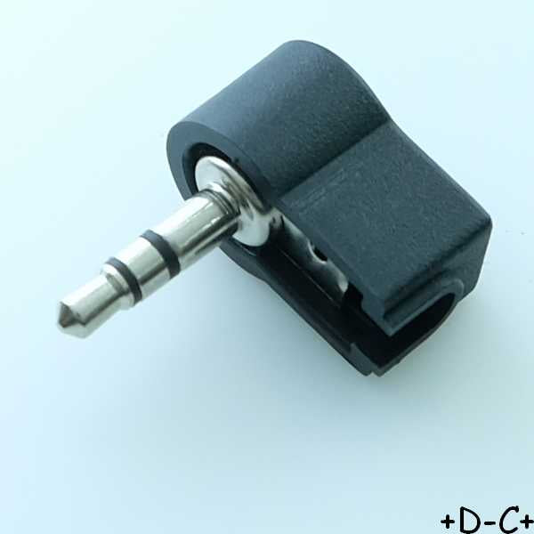 Fiche jack 3.5mm mâle stéréo coudee à souder WKLS40 Lumberg