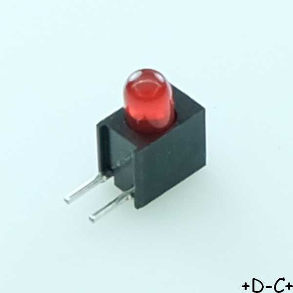 Indicateur rouge 200mcd 60° circuit imprimé WP1384AD/SRD Kingbright RoHS - Distri-Compo