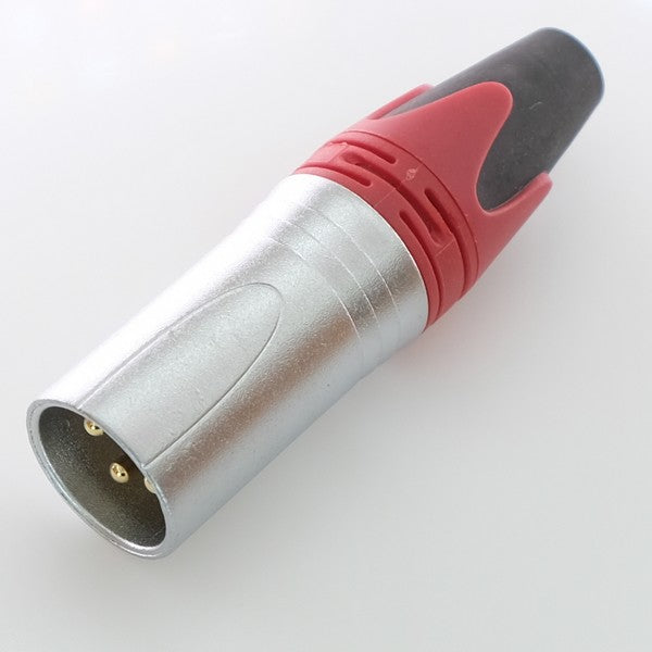 Fiche XLR 3 broches mâle metallique rouge RND
