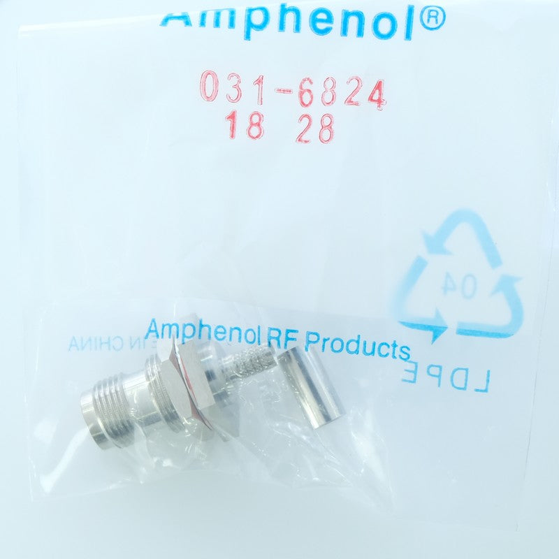 Connecteur TNC à sertir 0Hz to 6GHz 50Ohm AmphenolRF 031-6824 - Distri-Compo