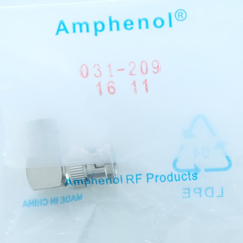Adaptateur coudé BNC mâle vers BNC femelle 50ohm 031-209 Amphenol RF - Distri-Compo