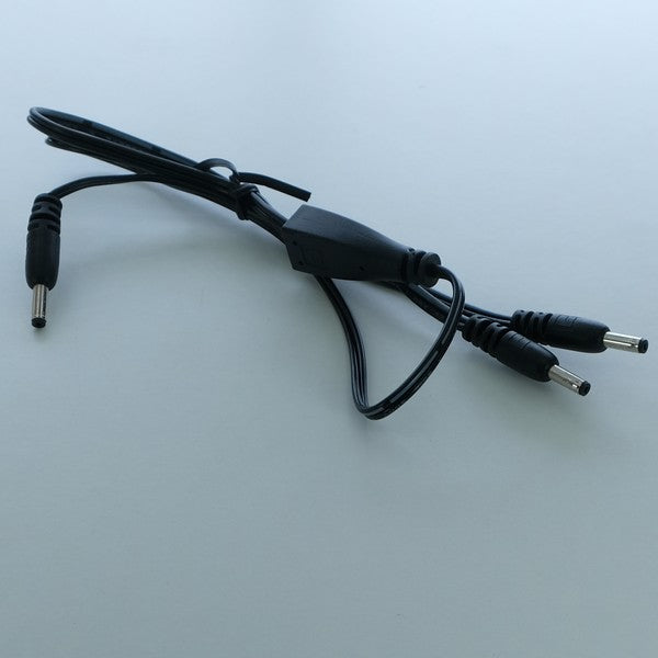Cordon Jack DC mâle 3.5x1.35x9.5mm vers 2 Jack DC mâle 24AWG 45cm Tensility - Distri-Compo