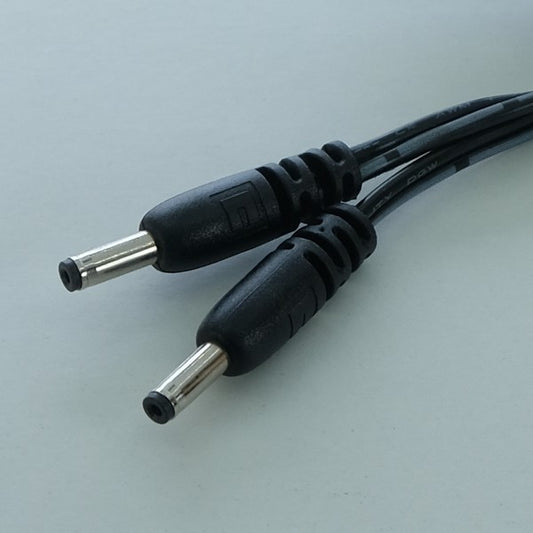 Cordon Jack DC mâle 3.5x1.35x9.5mm vers 2 Jack DC mâle 24AWG 45cm Tensility