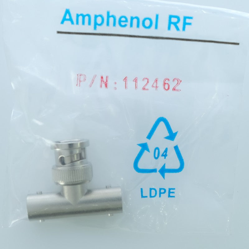 Adaptateur en TE BNC mâle vers 2 BNC femelles 75ohm 112462 Amphenol RF - Distri-Compo