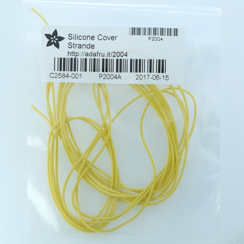 Fil de raccordement silicone 30AWG 600V 0.8mm 0.8A 2m jaune 2004 Adafruit - Distri-Compo