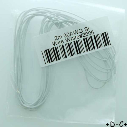Fil de raccordement silicone 30AWG 600V 0.8mm 0.8A 2m blanc 2006 Adafruit