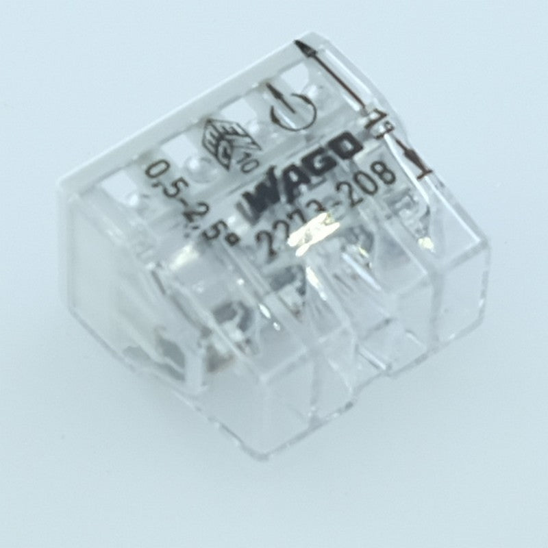 Bornier 8 voies enfichable 24A 2.5mm² Wago 2273-208