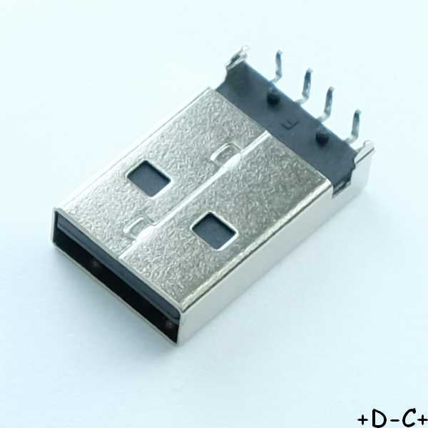 Embase USB Type A mâle pour circuit imprime Lumberg 2410-08