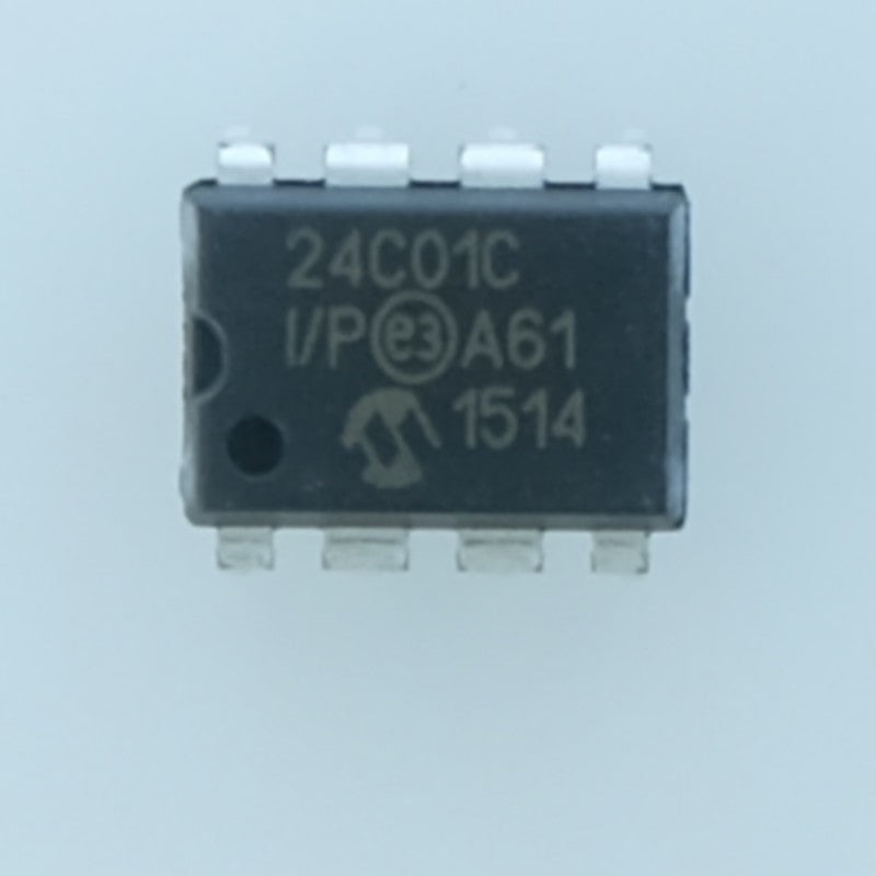 24C01C-I/P EEPROM I2C 1Kbit 128x8 bits 400kHz PDIP-8 Microchip