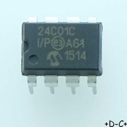 24C01C-I/P Eeprom Serial-I2C 1Kbit 128x8 PDIP-8 Microchip RoHS