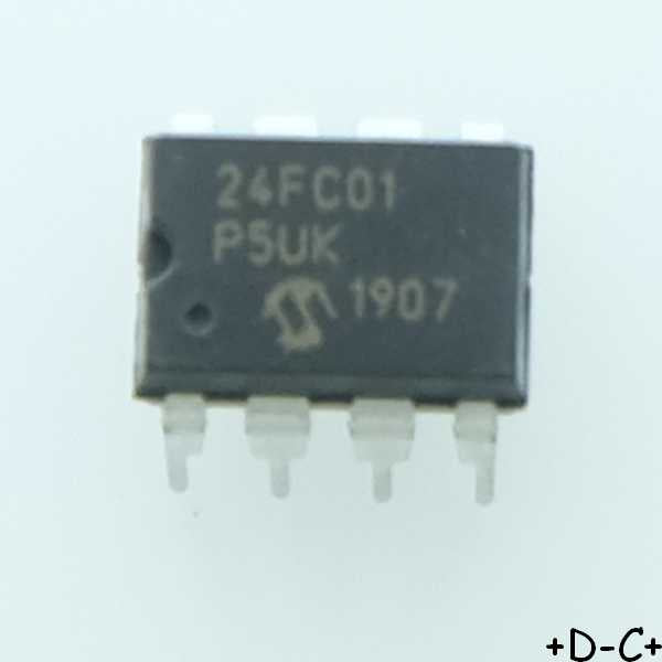 24FC01-I/P EEPROM Serial I2C 1Kbit 128x8 DIP-8 Microchip
