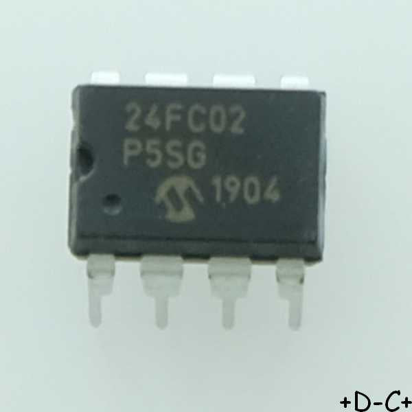 24FC02-I/P EEPROM Serial I2C 2Kbit 256x8 DIP-8 Microchip