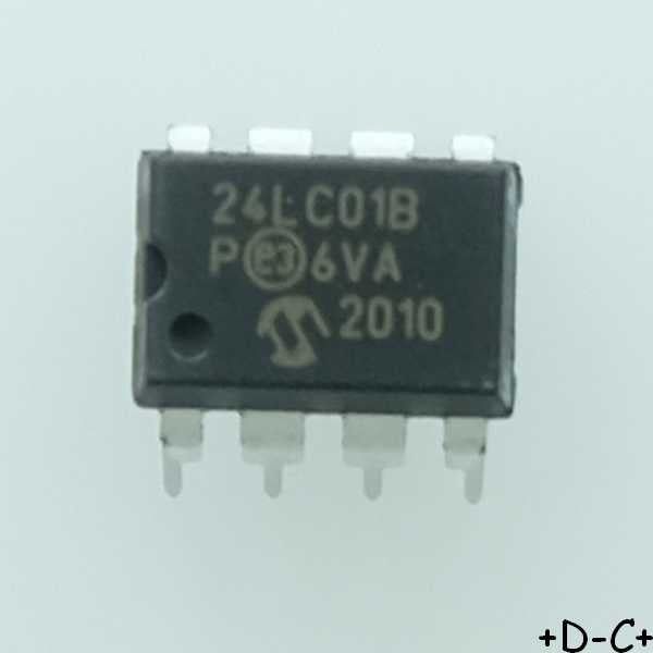 24LC01B/P EEPROM I2C 1Kbit 128x8b 400kHz DIP-8 Microchip