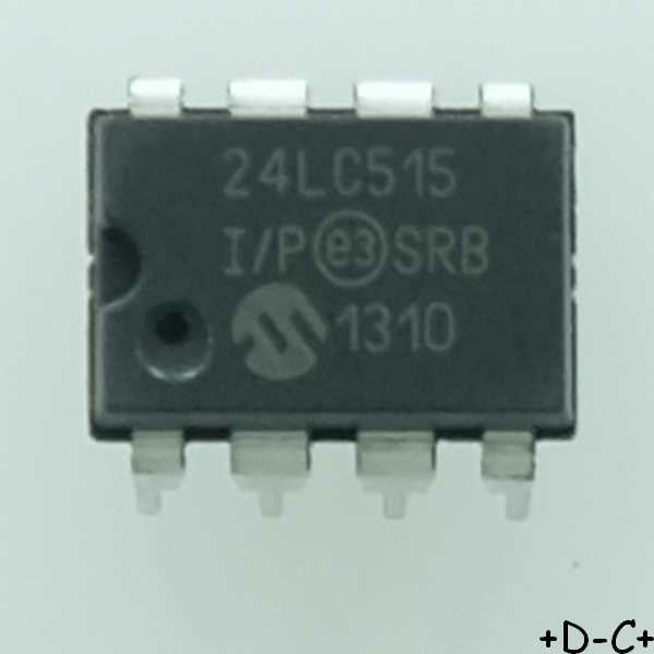 24LC515-I/P EEPROM I2C 512Kbit 64Kx8b 400kHz DIP-8 Microchip RoHS