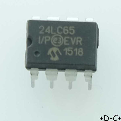24LC65-I/P EEPROM I2C 65Kbit 8Kx8b 400kHz DIP-8 Microchip RoHS