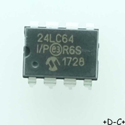 24LC64-I/P EEPROM I2C 64Kbit 8Kx8b 400kHz DIP-8 Microchip RoHS