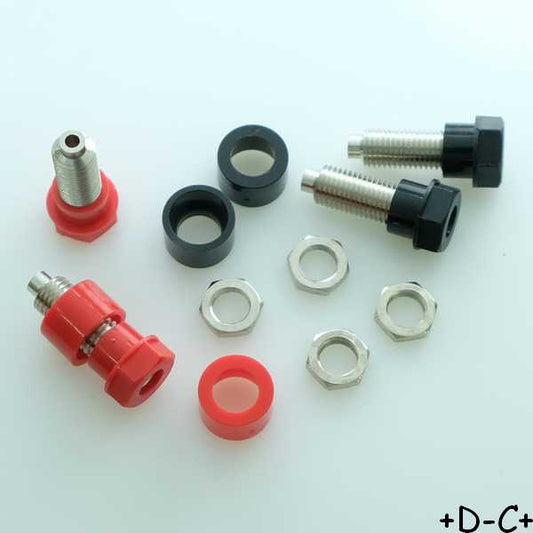 Douille châssis isolée 4mm noire et rouge 3230 Electro PJP (lot de 4)