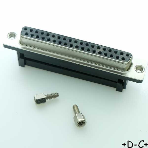 Connecteur D-SUB 37 broches femelle IDC à sertir 410F0-37-1-00 CnC Tech - Distri-Compo