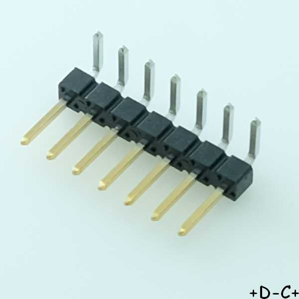 Barrette 1x7 contacts 2.54mm coudé carte à carte 68016-207 Amphenol (lot de 10)
