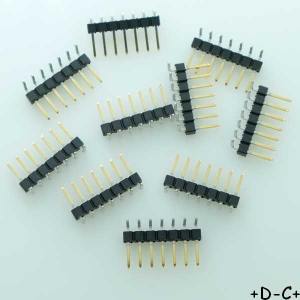 Barrette 1x7 contacts 2.54mm coudé carte à carte 68016-207 Amphenol (lot de 10)