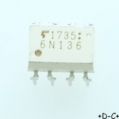 6N136 Optocoupleur DIP-8 sortie transistor Toshiba ROHS