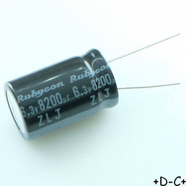 Condensasteur 8200µF 6V3 16x25mm 20% 105° ZLJ Rubycon