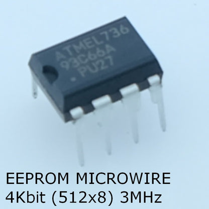 93C66A EEPROM 4Kbit 512Kx8 Microwire 3MHz DIP-8 Atmel