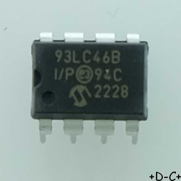 93LC46B-I/P EEPROM Microwire 1Kbit 64x16b 3MHz DIP-8 Microchip