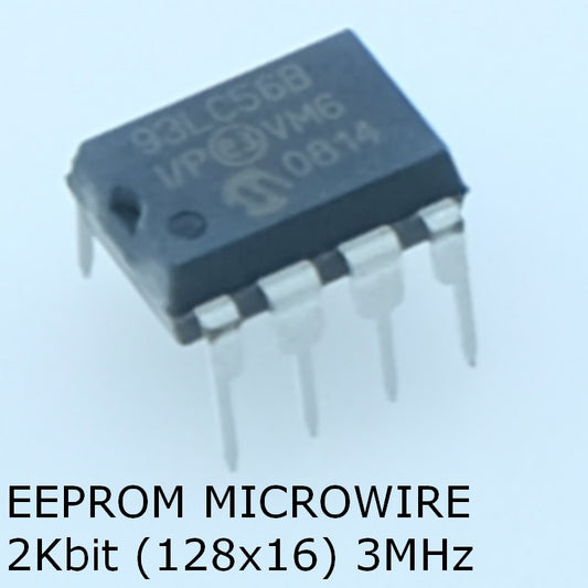 93LC56B-I/P EEPROM Microwire 2Kbit 128x16b 3MHz DIP-8 Microchip