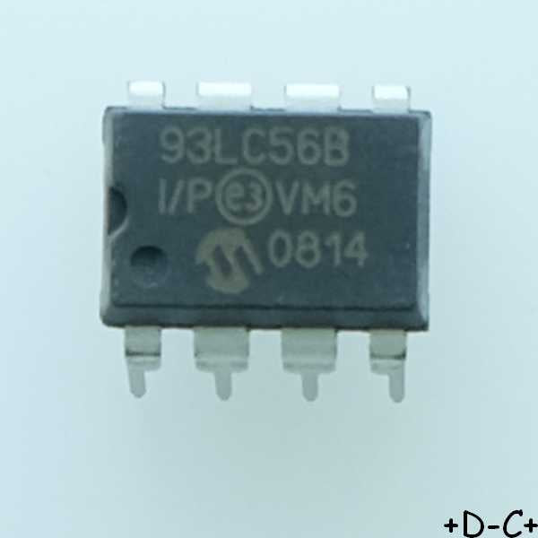 93LC56B-I/P Eeprom Microwire 2Kbit 128x16b 3MHz DIP-8 Microchip RoHS