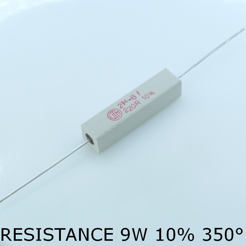 Résistance 10Kohm 9W axiale bobinee céramique Vitrohm