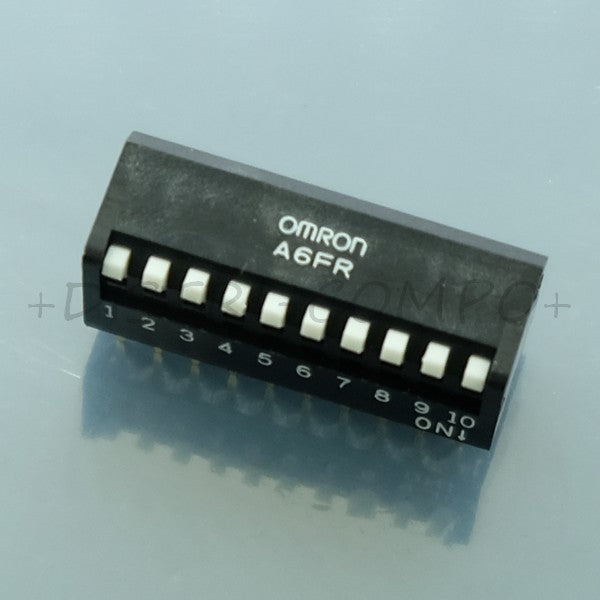 Dipswitch 10 positions piano SPST 25mA 24VDC 2.54mm A6FR-0101 Omron