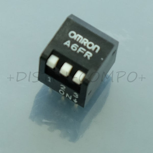 Dipswitch 3 positions piano SPST 25mA 24VDC 2.54mm A6FR-3101 Omron