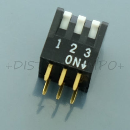 Dipswitch 3 positions piano SPST 25mA 24VDC 2.54mm A6FR-3101 Omron