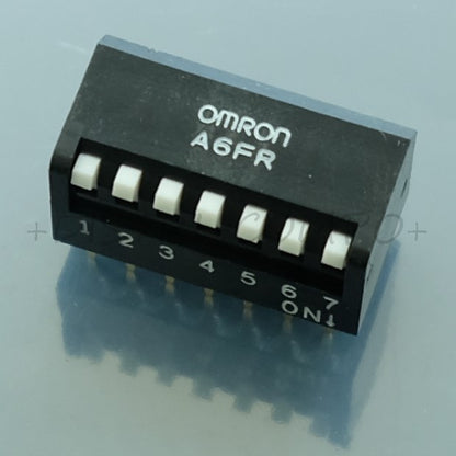 Dipswitch 7 positions piano SPST 25mA 24VDC 2.54mm A6FR-7101 Omron