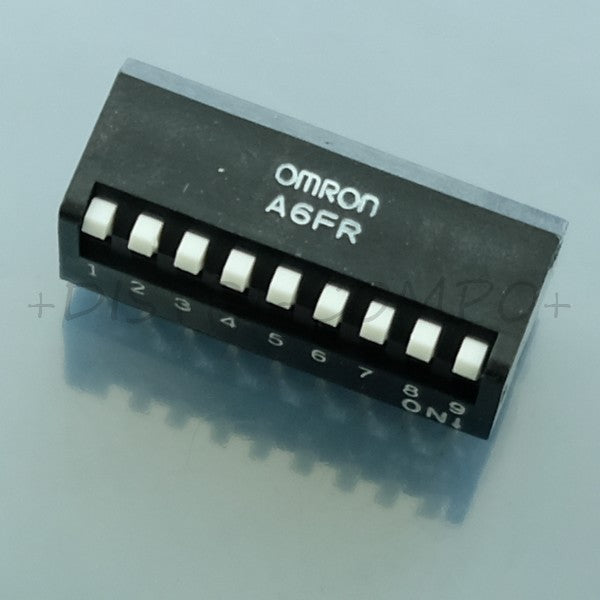 Dipswitch 9 positions piano SPST 25mA 24VDC 2.54mm A6FR-9101 Omron