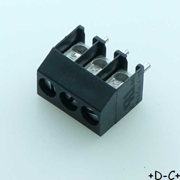 Bornier fil à carte 3 voies pas3.5mm 28AWG par vis 059 Metz Connect - Distri-Compo