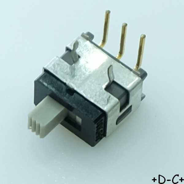 Commutateur glissière coudé ON-ON SPDT 100mA 28VDC AS12CH NKK